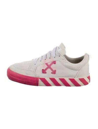 Pre-owned Off-white Canvas Striped Athletic Sneakers In Pink