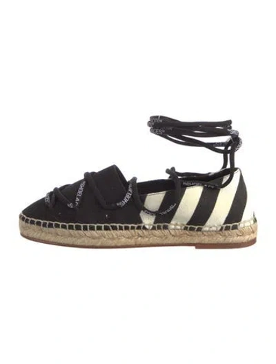 Pre-owned Off-white Canvas Striped Espadrille Sneakers In Black