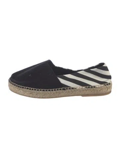Pre-owned Off-white Canvas Striped Espadrilles In Blue