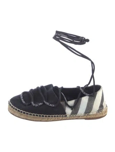 Pre-owned Off-white Canvas Striped Espadrilles In Blue