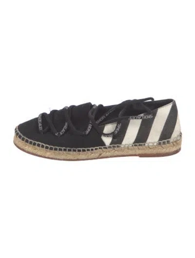 Pre-owned Off-white Canvas Striped Espadrilles In Blue
