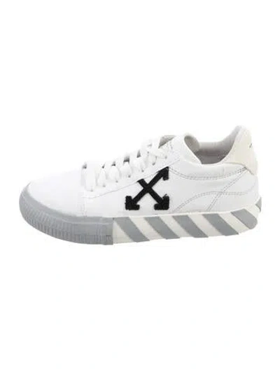 Pre-owned Off-white Canvas Striped Sneakers In Grey/white