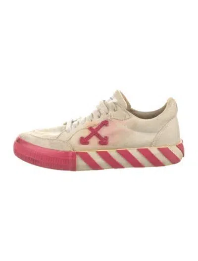 Pre-owned Off-white Canvas Striped Sneakers In Neutrals