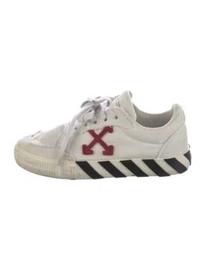 Pre-owned Off-white Canvas Striped Sneakers In White
