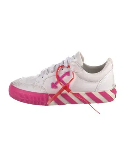 Pre-owned Off-white Canvas Striped Sneakers In White