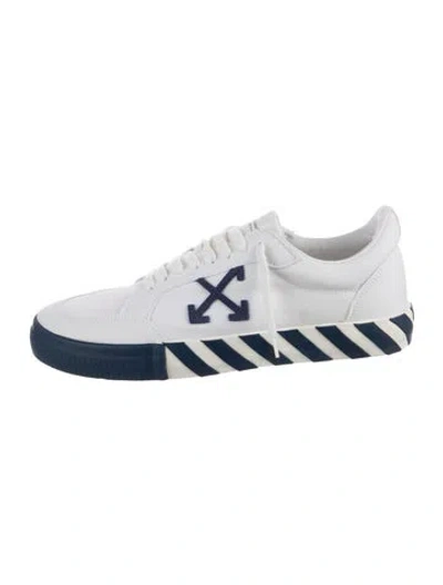 Pre-owned Off-white Canvas Striped Sneakers In White