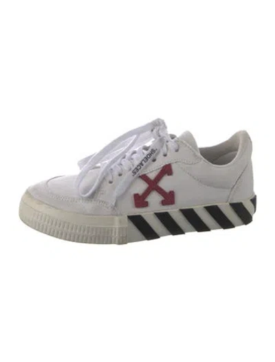 Pre-owned Off-white Canvas Striped Sneakers In White