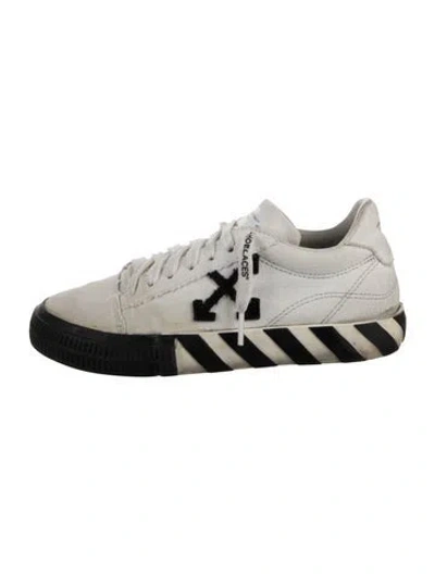 Pre-owned Off-white Canvas Striped Sneakers In White