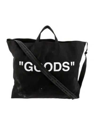 Pre-owned Off-white Canvas Tote In Black