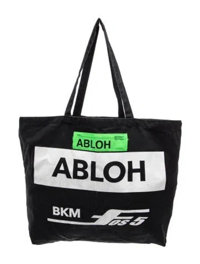 Pre-owned Off-white Canvas Tote In Black