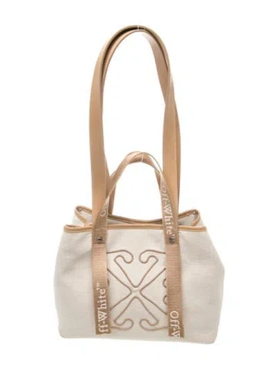 Pre-owned Off-white Canvas Tote In Neutrals
