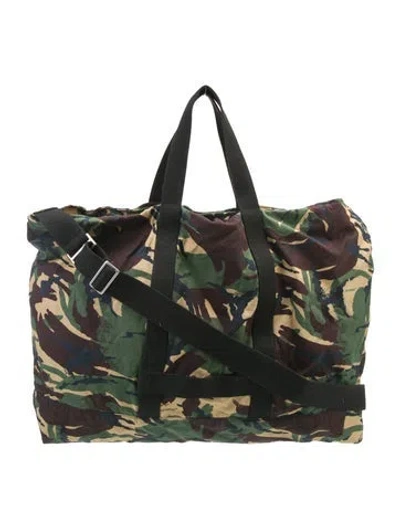 Pre-owned Off-white Canvas Weekender Bag In Black