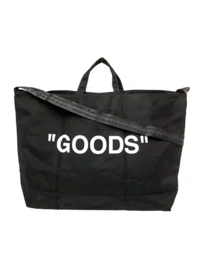 Pre-owned Off-white Canvas Weekender Bag In Black