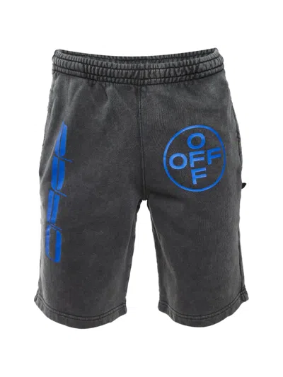 Pre-owned Off-white Caravaggio Print Washed Shorts In Gray