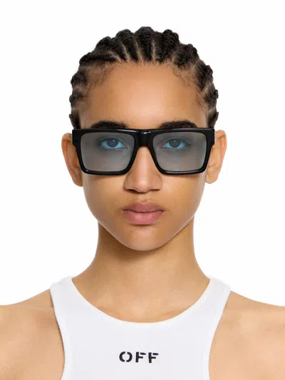 Off-white Casper Light Blue Lens Sunglasses In Green