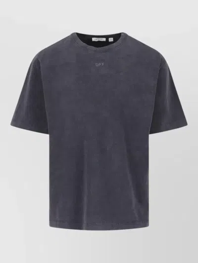 Off-white Casual Fit Crew Neck Graphic Print T-shirt In Blue
