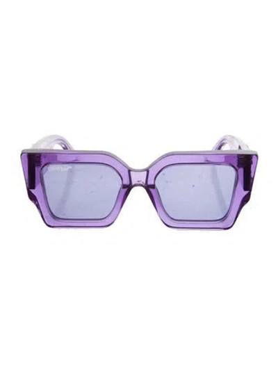Pre-owned Off-white Catalina Square Sunglasses In Clear/purple