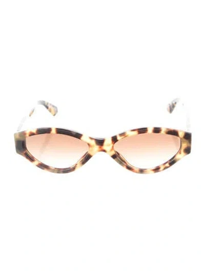 Pre-owned Off-white Cat-eye Gradient Sunglasses In Brown