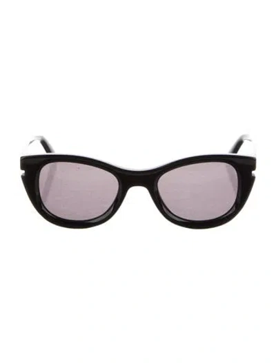 Pre-owned Off-white Cat-eye Tinted Sunglasses In Black
