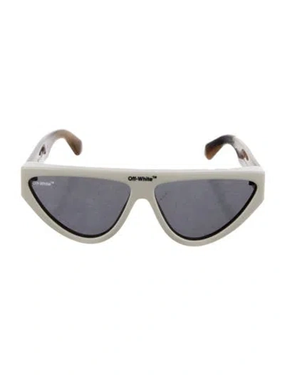 Pre-owned Off-white Cat-eye Tinted Sunglasses In White