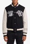 Off-white Black Wool Regular Collage Varsity Jacket In Black