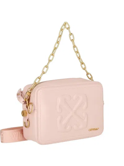 Off-white Chain-link Crossbody Bag In Black