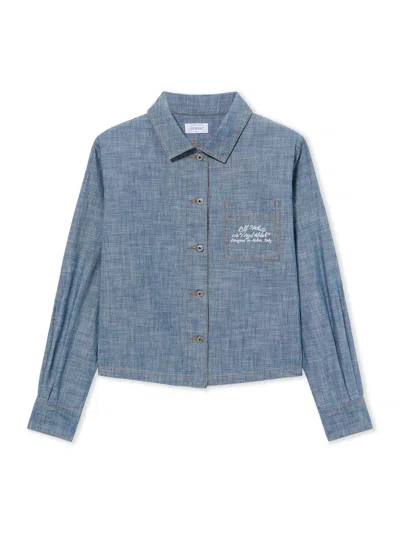 Off-white Chambray Denim Pyjama Shirt In Blue