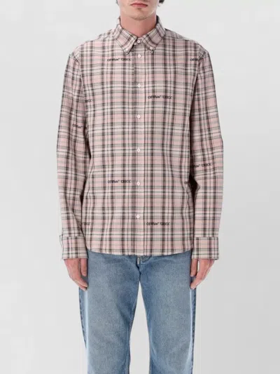 OFF-WHITE CHECK COTTON SHIRT BUTTON DOWN COLLAR