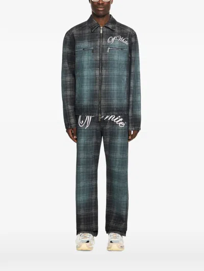 Off-white Karierte Jacquard-jeansjacke In Multi