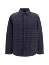Off-white Check-pattern Padded Overshirt In Blue