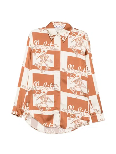 Off-white Check-pattern Skeleton-print Shirt In Multi