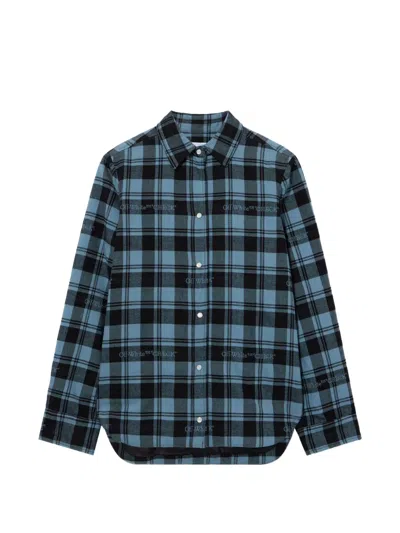 Off-white Blue Checked Flannel Shirt In Multi