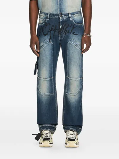 Off-white Cherry Printed Jeans In Blue