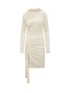 Off-white Off White V Neck Midi Dress In White