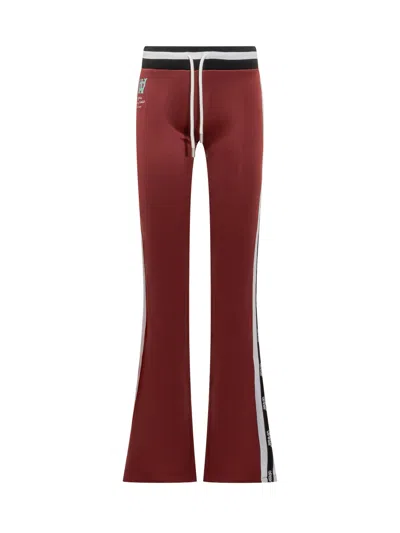 Off-white Chic Svasati Trousers With Drawstring In Burgundy