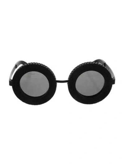 Pre-owned Off-white Chicago Round Sunglasses In Black