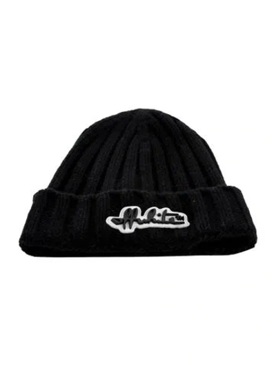 Pre-owned Off-white Chunky Logo Beanie In Black