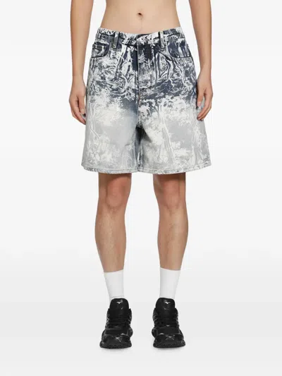 Off-white City Nature Denim Shorts In Multi