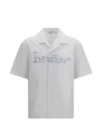 Off-white City Nature Graphic-print Bowling Shirt In White