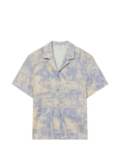 Off-white City Nature Graphic-print Pajama Shirt In Multi
