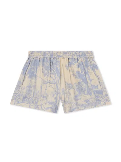 Off-white City Nature Linen Pajama Shorts In Ivory Heather