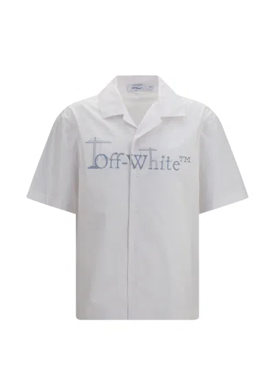 Off-white City Nature Poplin Bowling Shirt For Men In Animal Print