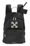 Off-white Classic Dome Nylon Backpack In Black