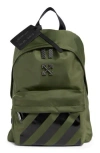 Off-white Classic Dome Nylon Backpack In Green
