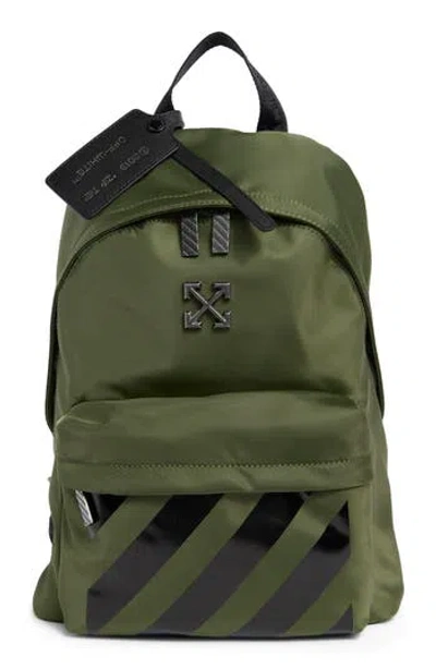 Off-white Classic Dome Nylon Backpack In Green