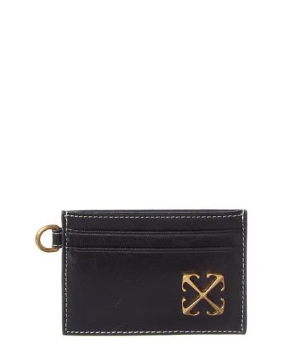 Off-white Arrows-plaque Topstitched Card Holder In White