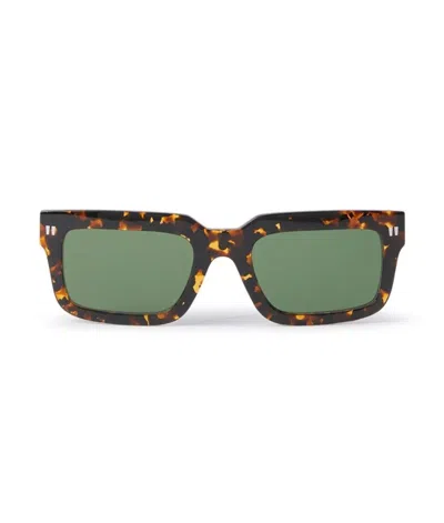 Off-white Clip On Square Sunglasses In Green
