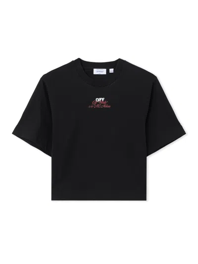 Off-white X Ac Milan Logo-print T-shirt In Black