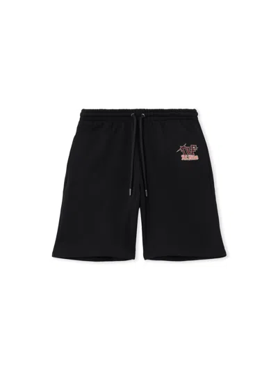 Off-white X Ac Milan Elasticated-waistband Shorts In Black