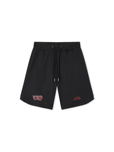 Off-white X Ac Milan Logo-print Shorts In Black